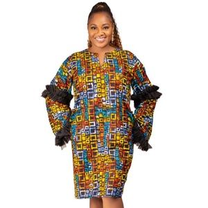 Ankara Shift Dress, Short Ankara Dress- Tayo